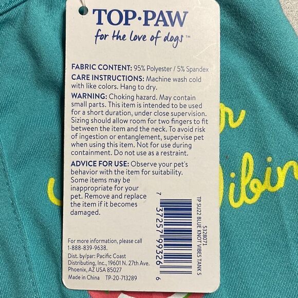 Dog Tank Top Teal Shirt NWT - Picture 7 of 7